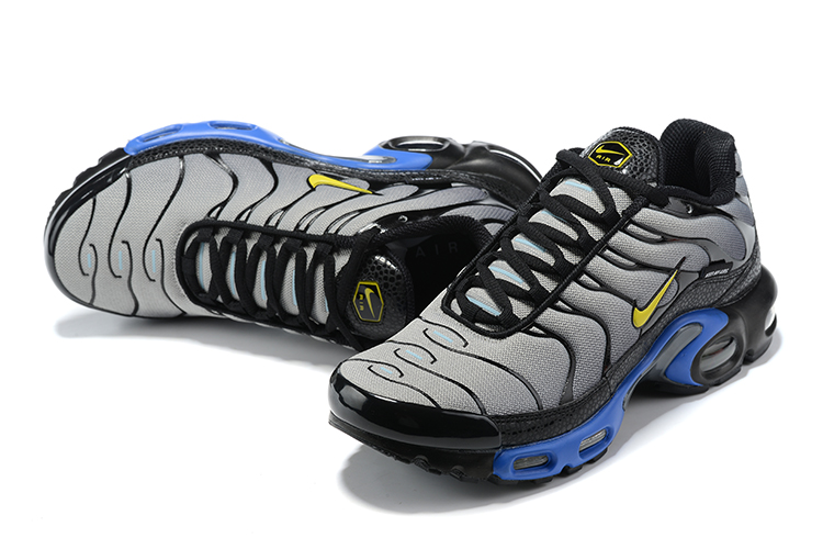 New Nike Air Max Plus Grey Black Blue Yellow Shoes